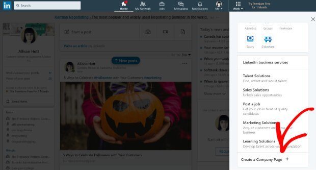Create-a-ompany-page