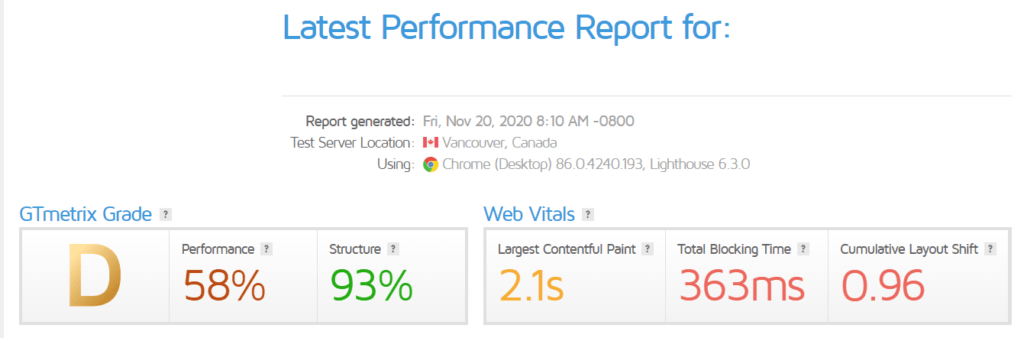 Mejorar Velocidad Web Gtmetrix